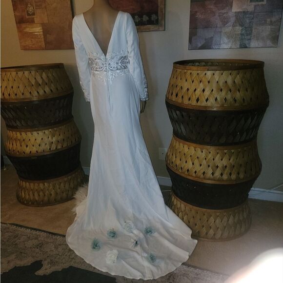 🆕️👰Romantic Bridal Wedding Mermaid Sexy Slit With V-neck, SZ 10 - Picture 11 of 16